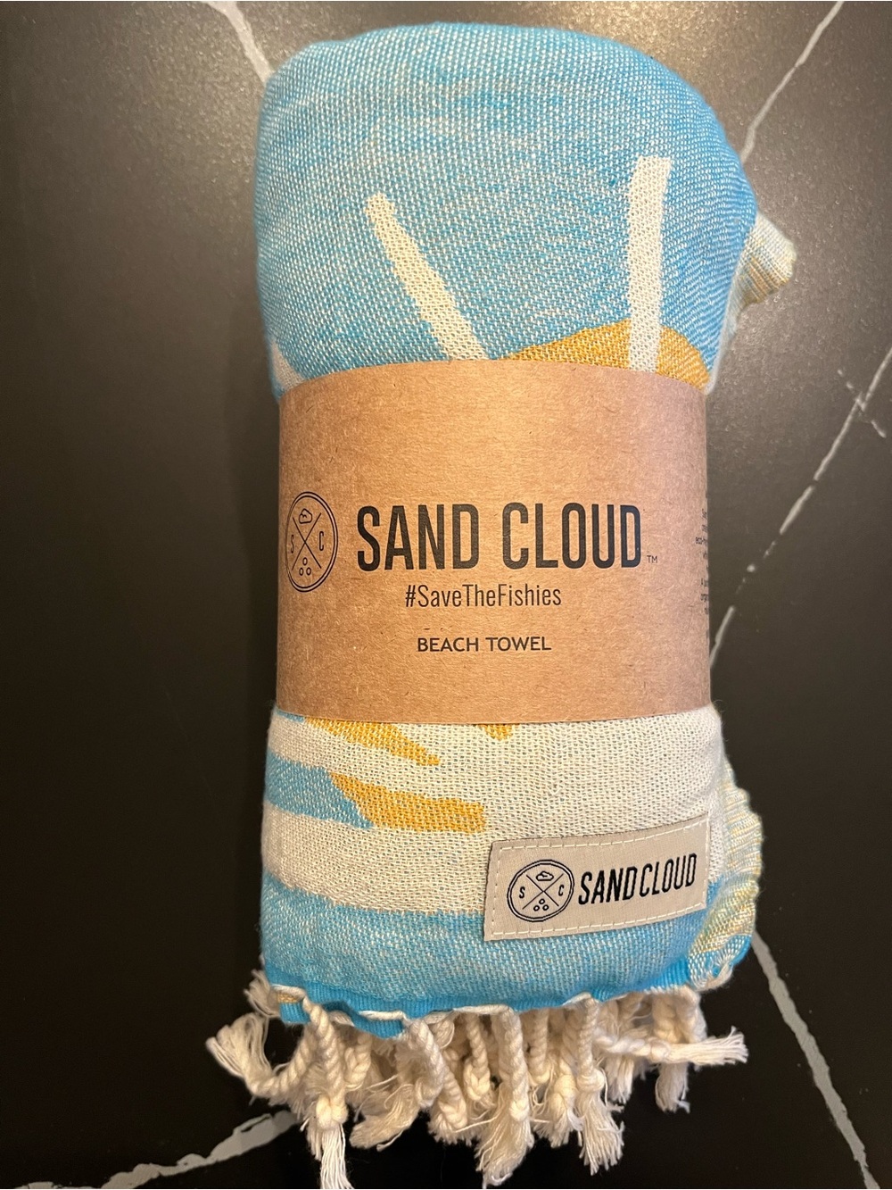 Sand Cloud Blue & Yellow Patterned Beach Towel